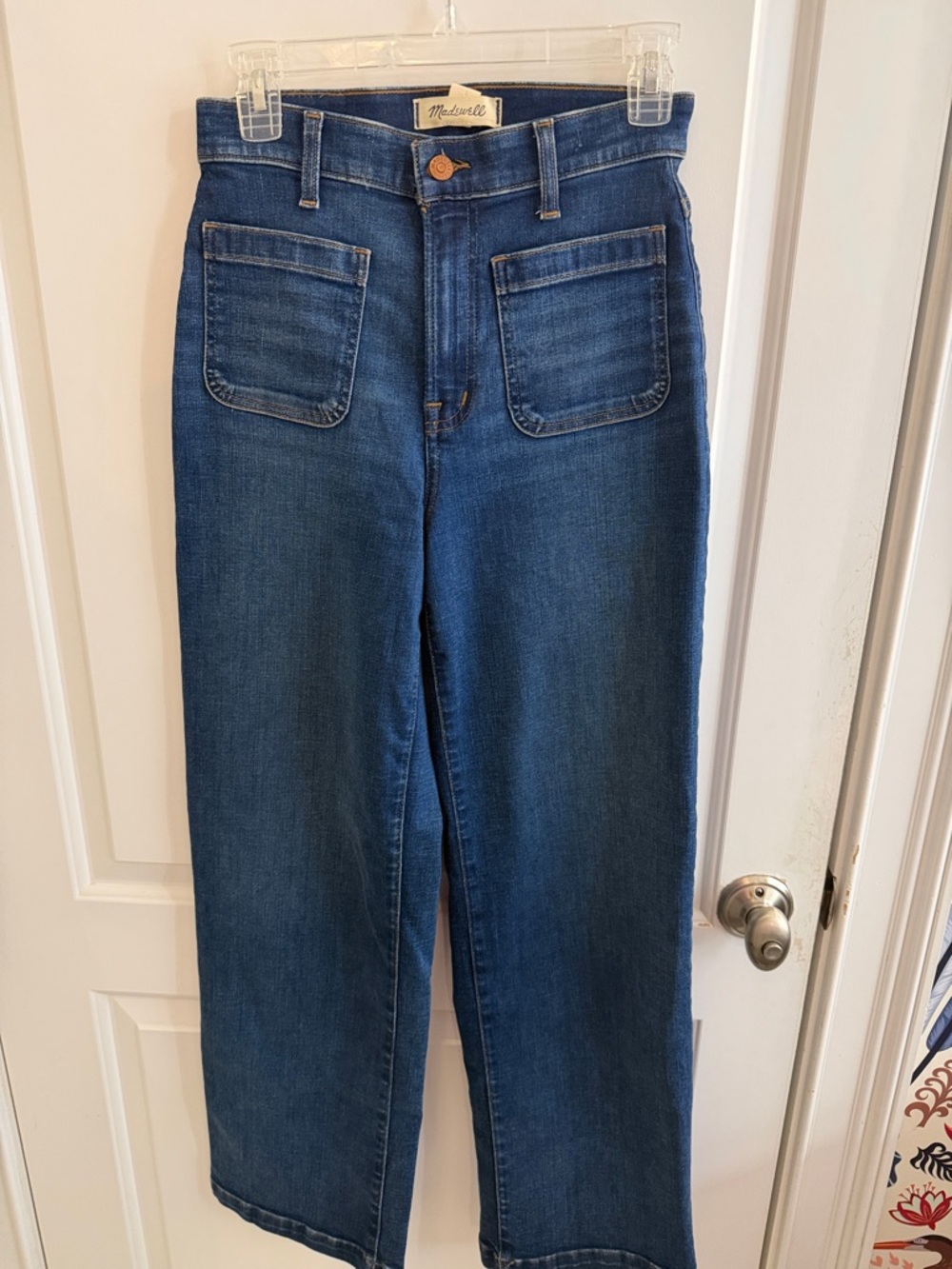 Madewell Emmett Wide-Leg Women's High-Rise Straight Jeans in Dark Blue